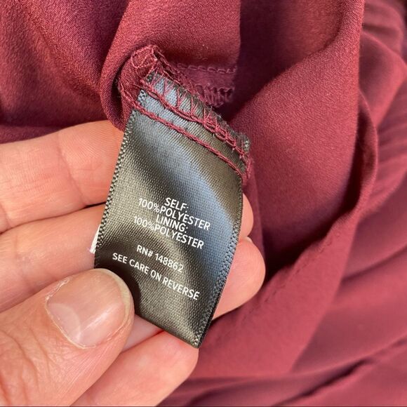 Torrid Burgundy Pleated Tank Chiffon Swing Blouse 1X - Picture 7 of 11